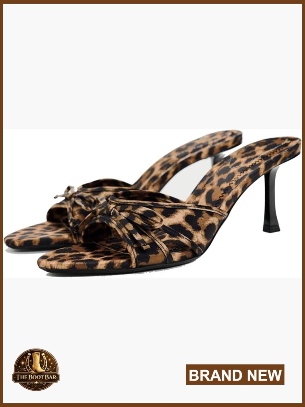 Kitten Heel Mesh Sandals Bow Open Toe Slip On Slide Heels Women's Size 9.5
